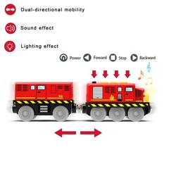 Train Toys Battery 11 inches (L) x 3.8 (W) x 1.9 (H), Red