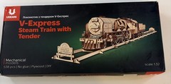 UGEARS Mechanical Wooden 3D Puzzle Model V-Express Steam Train Construction Set