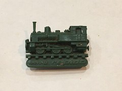 Rare VTG Arnold Rapido Locomotive train kids toy shirt pin lapel green railroadl