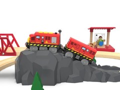 Train Toys Battery 11 inches (L) x 3.8 (W) x 1.9 (H), Red