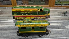Marx Tin Litho Seaboard Clock Work Wind Up A Unit and 956 Caboose – Tested