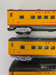 Williams Passenger Cars Union Pacific O Gauge 4-Car Set Box Lights