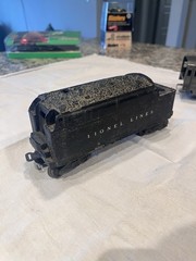 Lionel O Gauge torpedo steam locomotive gunmetal pre war version w coal tender