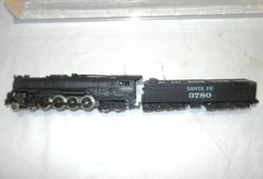 N Bachmann #58153 Santa Fe 4-8-4 Steam Locomotive #3780 w/ Tender LNIB see video