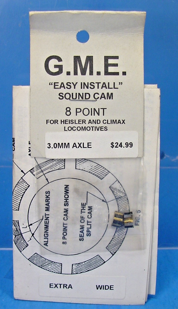G.M.E. SOUND CAM 3.0mm AXLE 8 POINT FOR STEAM LOCO PFM PBL DCC HO,Sn3,On30,On3