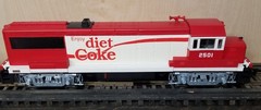DIET COKE GE U25-B Diesel Locomotive. Aristocraft, Has Sound, plays COKE song.