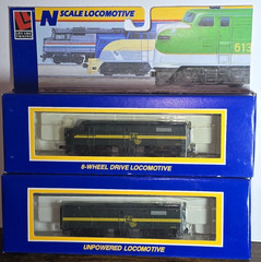 Life Like N Scale GE Demonstrator Alco FA-2 FB-2 A B Unit Set Pair Locomotives
