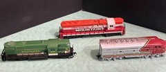 Set Of 3 Mixed Electric Trains Santa Fe Southern L Rocky Mountain Line Preowned