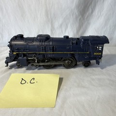 Lionel 8008 O Gauge DC 2-4-2 Steam Locomotive Blue Yellow Model Railroad