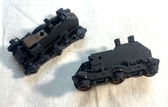HO scale locomotive PARTS, 2 sets of dummy trucks, no gears, unknown manufacture