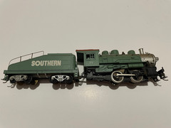 HO Scale Vintage Mantua Southern 303-40 Shifter Steam Locomotive w/ Coal Tender