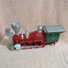 Red Green Silver Plastic Steam Locomotive Toy Train Model 1225