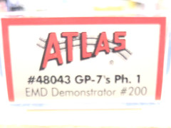 Atlas N Scale #48043 EMD Demonstrator #200, DCC Ready, Tested Only