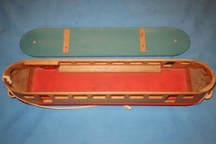 Vintage Wood Streetcar Trolley Pull Toy. 20″ Long. Czechoslovakia