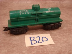 B20B VINTAGE MARX O SCALE SINGLE DOME TANK CAR CSOX 2532 CITIES SERVICE