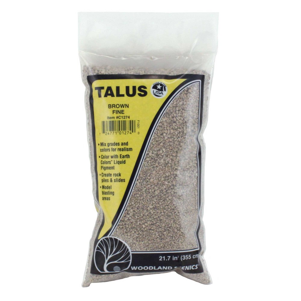 Woodland Scenics Fine Talus Bag Brown/21.7 cu in WOOC1274 Train Scenery Non