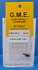 G.M.E. SOUND CAM 4.0mm AXLE 4 POINT STEAM LOCO PFM PBL DCC On30,On3,S,O SCALE B