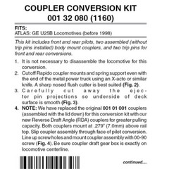 Micro Trains ~ N Scale ~ Pilot Locomotive Coupler Conversion Kit ~ 00132080