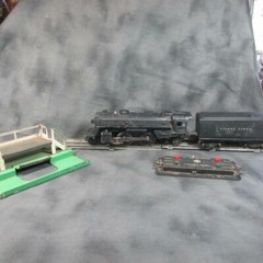 Vintage Lionel Engine 1655, Tender 6654W, Milk Car Platform 3462P, Control Pnl,+