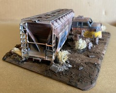 HO Scale Abandoned CSX Scrap Junk Pile Diorama Custom Built Weathered V1