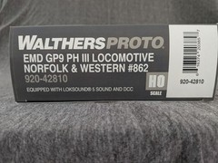 Walthers Proto HO GP9, Norfolk & Western #862, #920-42810, DCC/Sound.