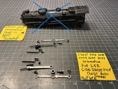 Lionel Train 2018 Locomotive FULL LEFT RIGHT DRIVE PUSH RODS & BOLTS PART LOT A