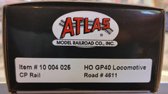 ATLAS GOLD 10004025 HO GP40 CP RAIL #4611 DCC SOUND NIB