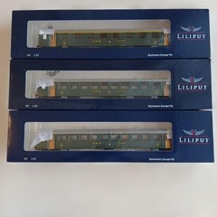 Liliput HO Swiss Federal Railways (SBB) passenger cars1x 1st class, 2x 2nd