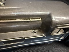 LIONEL 1688E, STEAMLINE TORPEDO GUNMETAL LOCOMOTIVE and WHISTLE TENDER