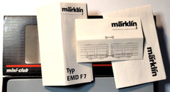 Z Marklin Mini Club 88606 F7 A-B Santa Fe AT&SF Locomotive LED +CC (Tested)