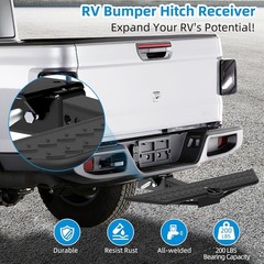 Bolt-On RV Hitch Receiver – 2″ Adapter for 3-4″ Camper Beams, 200lbs Reinforced