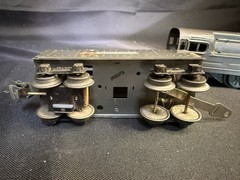 LIONEL 1688E, STEAMLINE TORPEDO GUNMETAL LOCOMOTIVE and WHISTLE TENDER