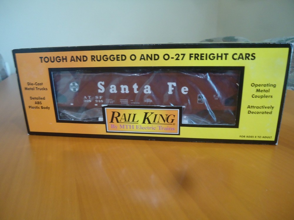 Rail King by MTH O Scale Santa Fe 4-Bay Hopper Car with Coal Load 30-7041B