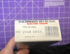 NOS Vintage Bachmann HO Scale Santa Fe GE U36B Diesel Locomotive/Loco 350 bin2