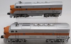 Lionel 2345 Vintage O Western Pacific F3 AA Diesel Locomotive Set w/Repro Shells
