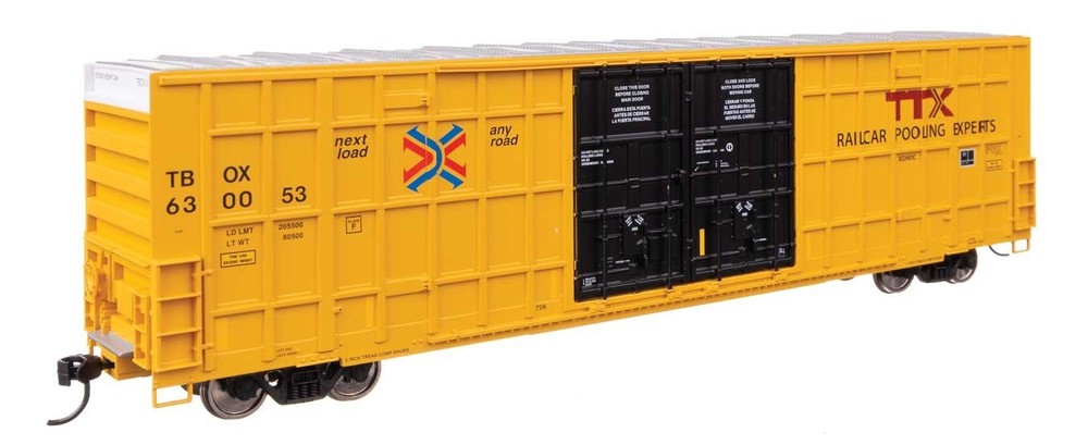 3118 Walthers HO 60′ High Cube Plate F Horizontal Post Boxcar TTX TBOX #630107