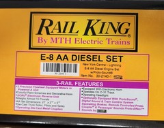 RailKing MTH O Ga. 30-2140-1 NYC E8 AA Diesels ProtoSound 1/BCR LN/OB [KP36]