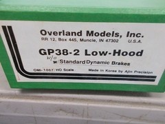 OVERLAND MODELS # 1867 ~ BRASS ~ GP38-2 LOW HOOD LOCOMOTIVE ~HO SCALE ~