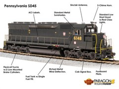 BROADWAY LIMITED 4289 HO EMD SD45 PRR 6148 Brunswick GRN Paragon4 Sound/DC/DCC