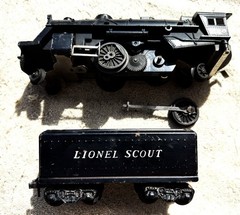 VTG POST WAR LIONEL RAILROAD NO.1120 LOCOMOTIVE WITH-SCOUT TENDER-AS PICTURED