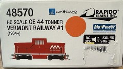 Rapido 44 Tonner Vermont Railway #1 with Sound, DCC, &Mopower, New