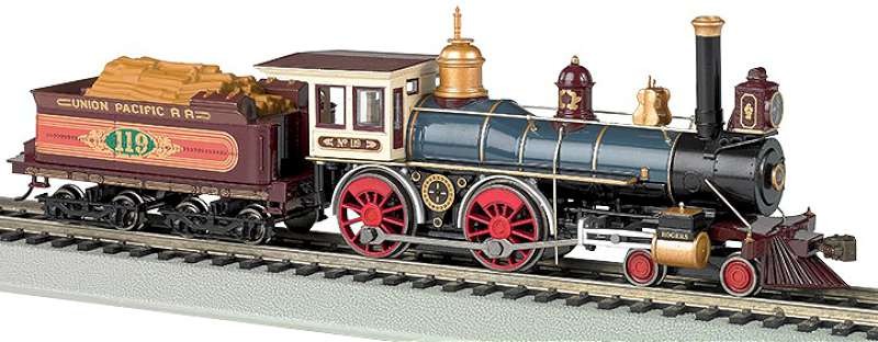 HO 4-4-0 American Steam Locomotive DCC Ready w/Wood Load Union Pacific #119