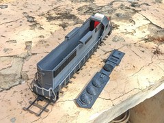 S‑Scale GP60 Locomotive (SP) – Strong Plastic Model w/ Auto Coupler & Bogies