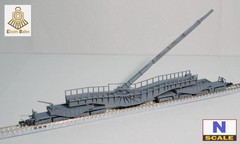1/160 (N-scale) WWII German K-12 railway Gun /w wheels & coupliers resin kit