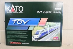 KATO K10917 SNCF TGV DUPLEX ELECTRIC LOCOMOTIVE 10 CAR DISPLAY SET & LIGHTS on
