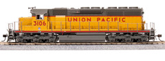 BROADWAY LIMITED 7648 HO EMD SD40 UP 3106 YELLOW & GRAY, PARAGON4 SOUND/DC/DCC