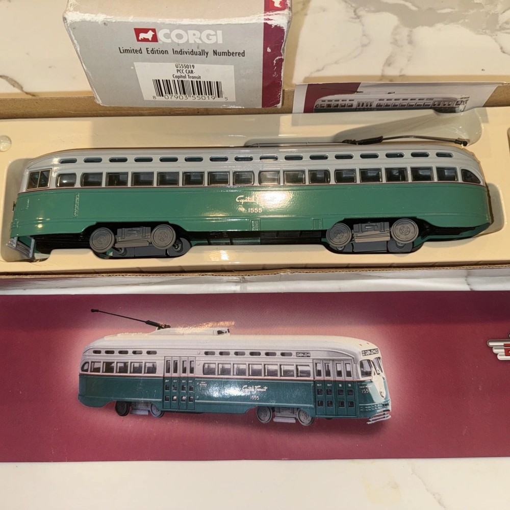 O Scale Corgi St. Louis PCC Unpowered DC Transit Cabin John/Glen Echo #1555