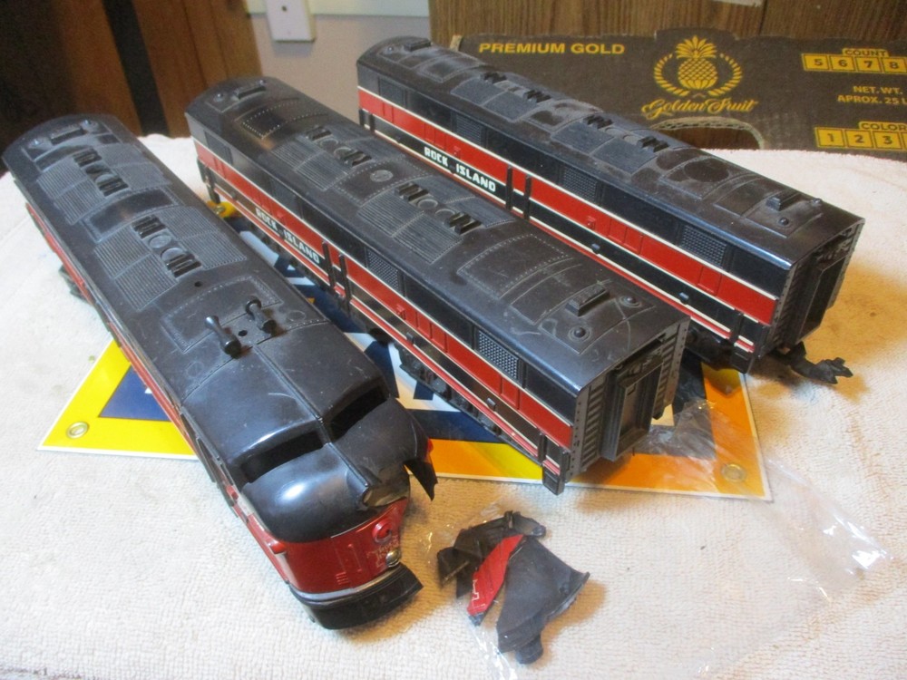Marx Rock Island E7 A-B-B Powered #99 & Dummy Locos Tested Runs Please Read
