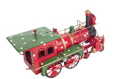 Holiday Christmas Ornament Steam Locomotive 1900s Metal Model 27.5″ Train Decor