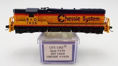 Life Like 7779 N Scale Chessie System/B&O SD-7 Diesel Locomotive #1828 EX/Box